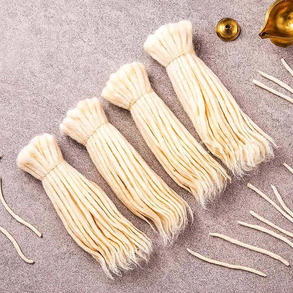 Aradhana Handmade Cotton Long Wicks/thick (diya Batti White)(200 Wicks) 1pack