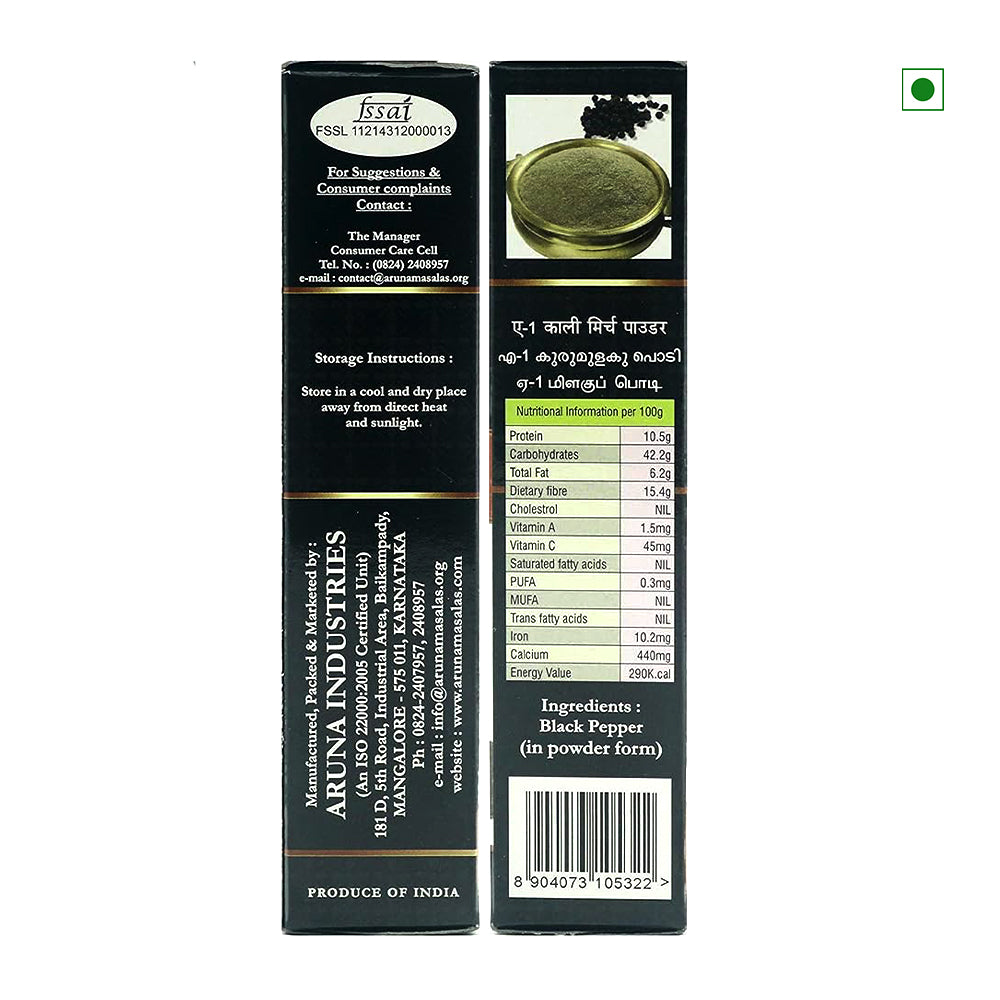 Aruna Black Pepper Powder- Kalu Menasu Hudi 50gm