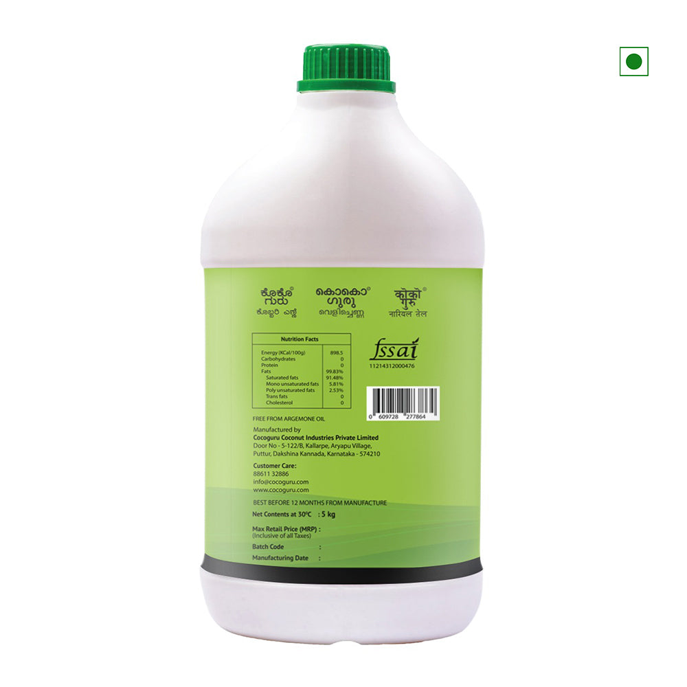 Cocoguru High Grade Coconut Oil In Jerry Can 5Kgs