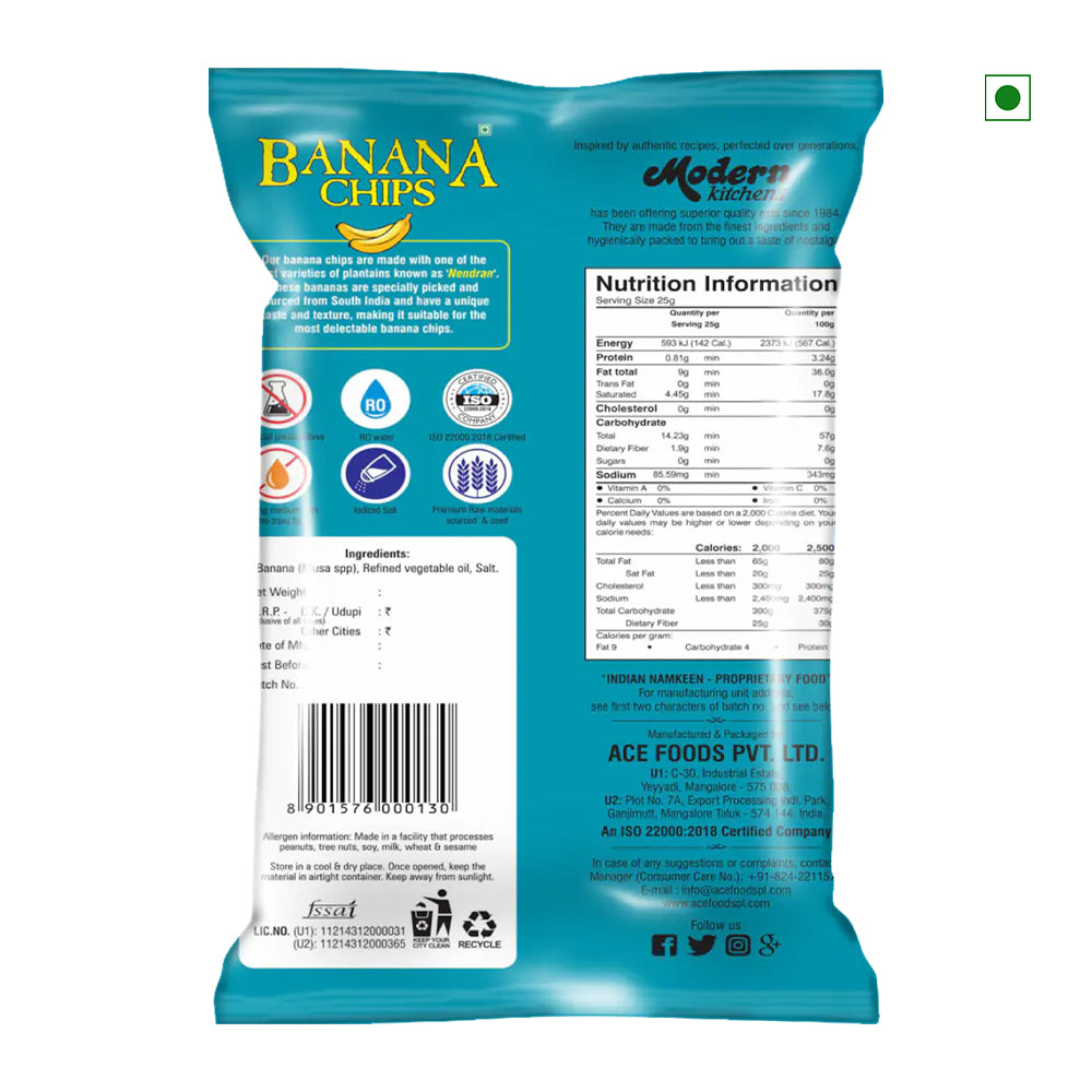 Modern Kitchens Banana Chips - Salted 200gm
