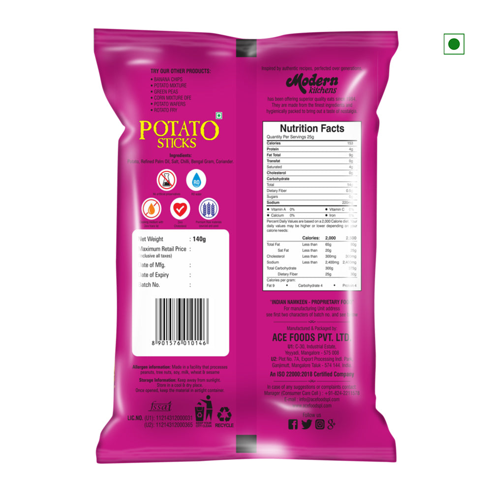 Modern Kitchens Potato Sticks - Spicy 140gm