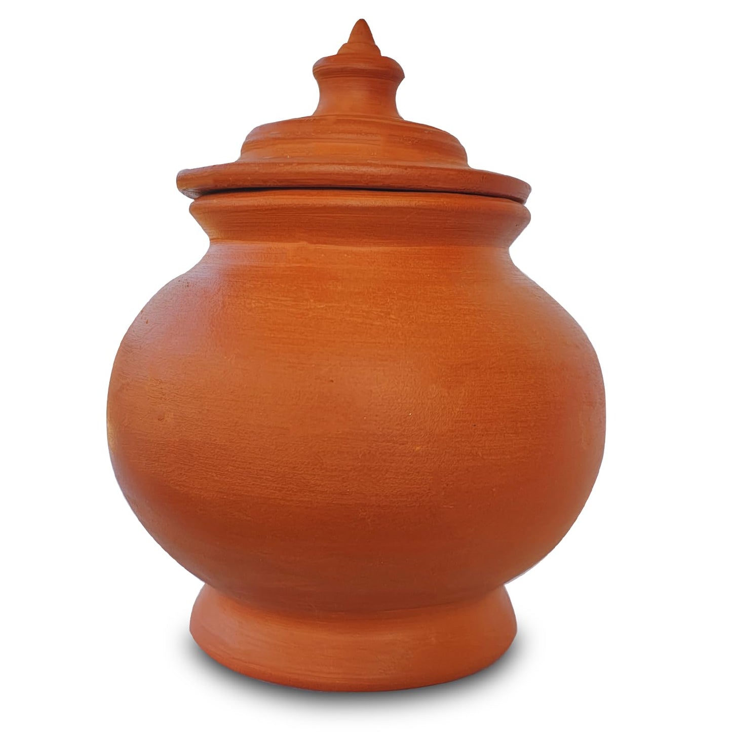 Traditional Handmade Unglazed Clay Pot with Lid (1000 ML) | Curd & Yogurt Bowl