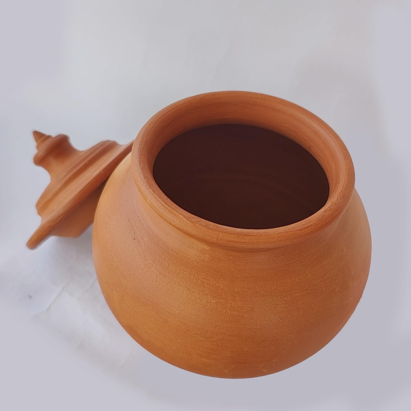 Traditional Handmade Unglazed Clay Pot with Lid (1000 ML) | Curd & Yogurt Bowl