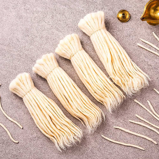 Aradhana Handmade Cotton Long Wicks/thick (diya Batti White)(200 Wicks) 1pack