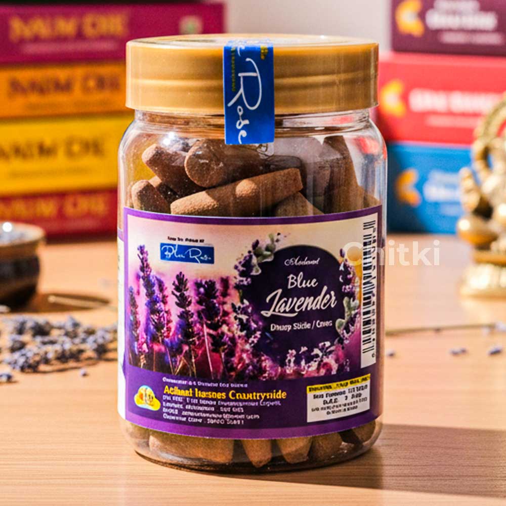 Blue Lavender Dhoop Cones Sticks 100gm