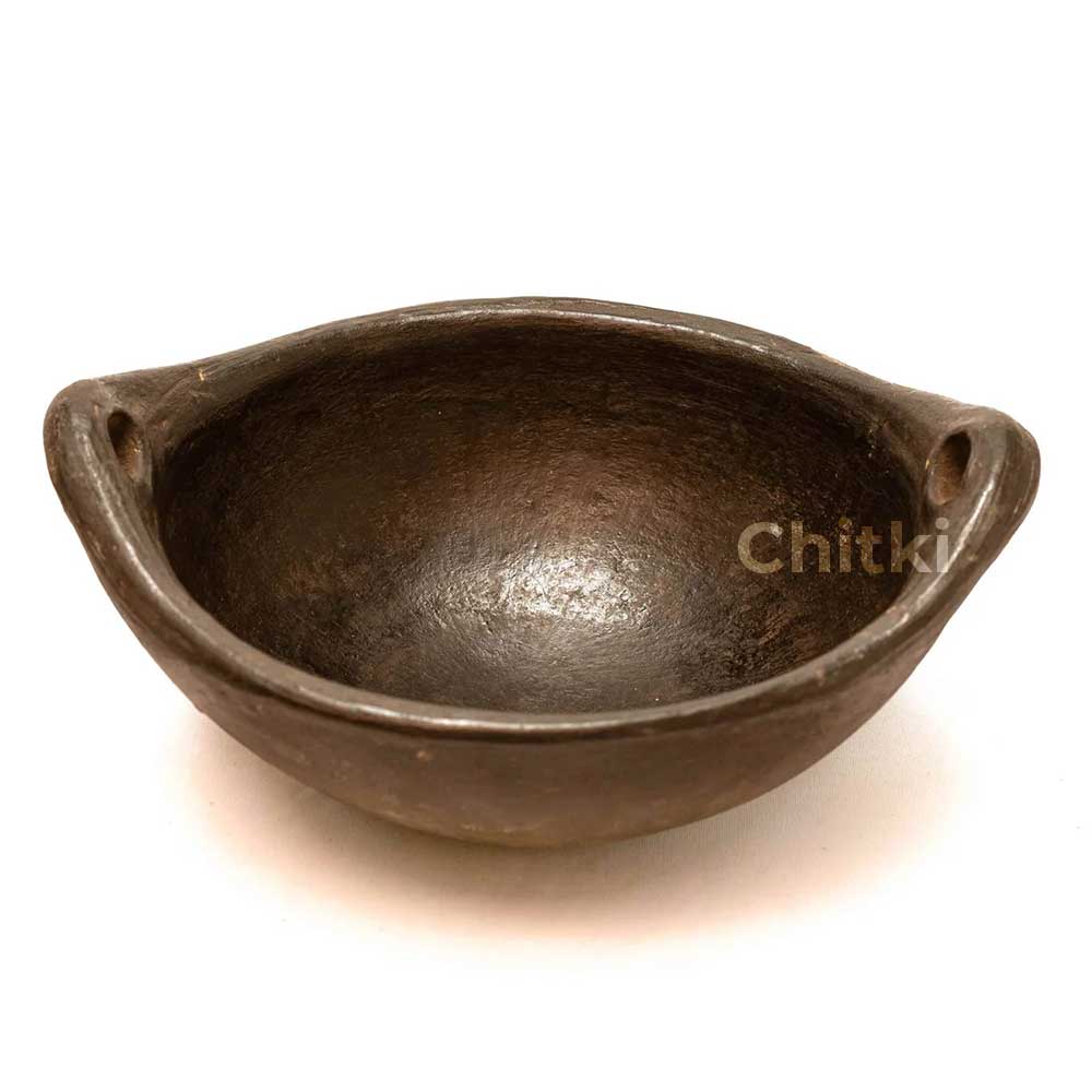 Traditional Clay Kadai Black (MP17B)