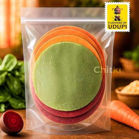 Mixed Papad (beetroot Carrot Palak) 200gm