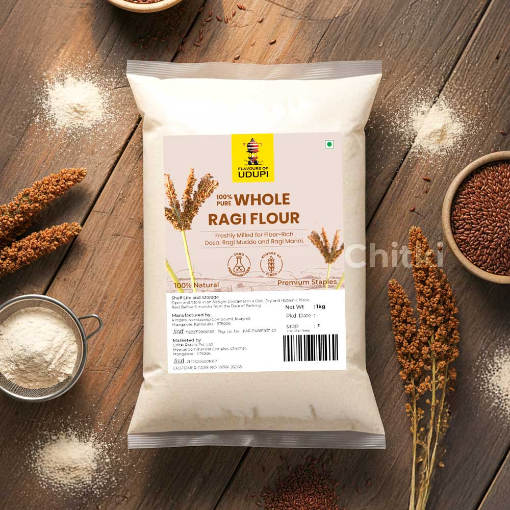Ragi Flour (Finger Millet) - 100% Pure and Natural