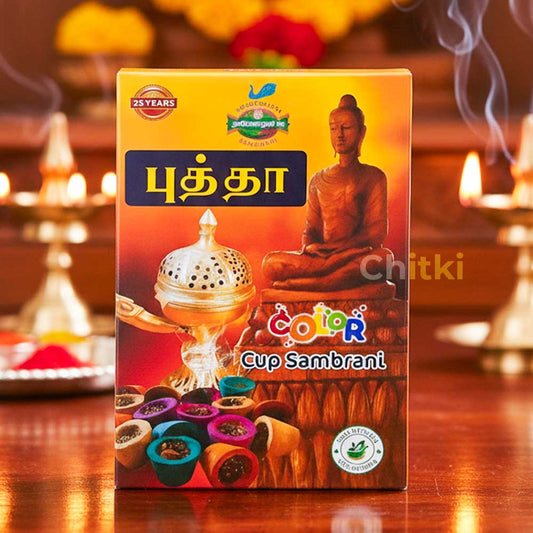 Thangamayil Buddha Colour cup sambrani 12pc