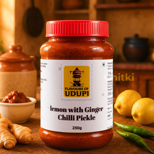 Lemon Chilly With Ginger Pickle - Jar 500gm